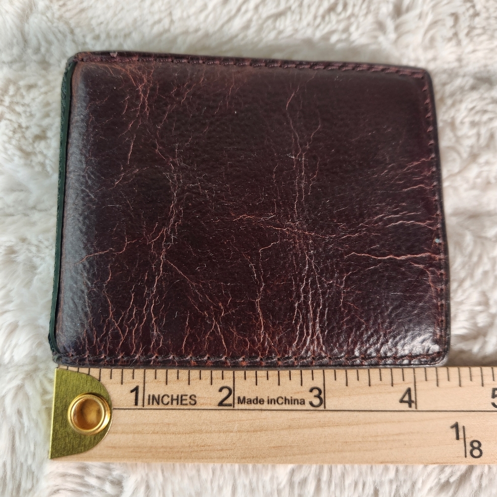 Fossil Men's Leather Bifold Wallet with Flip ID Brown/Green